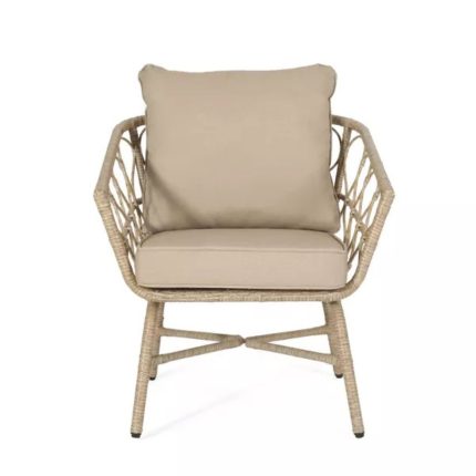 Wicker & Iron Outdoor Club Chairs (Set of 2)